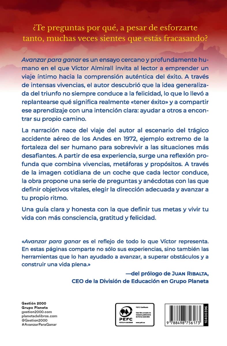 Contraportada del libro Avanzar para ganar